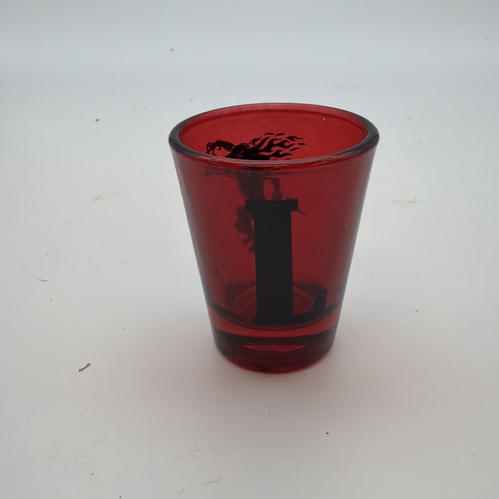 Limited Edition Fireball Red Shot Glass letter "L"  RARE 🔥🔥🔥